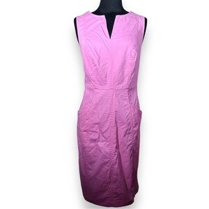 Boden Helena Chino Pink Cotton Blend Sleeveless Sheath Dress Size 6